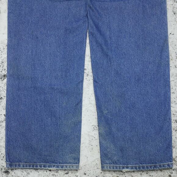 Vintage Carhartt B73 DST Faded Blue Jeans Denim Double Knee Carpenter Pant 33x34 - Picture 15 of 16